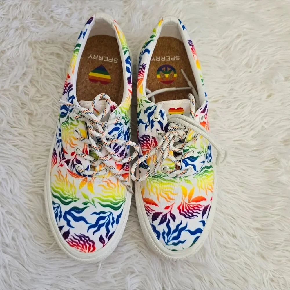 Sperry Rainbow Striper II CVO Pride Shoes NWOT Men's 10